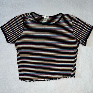 Bozzolo Multicolor Striped Crop Top